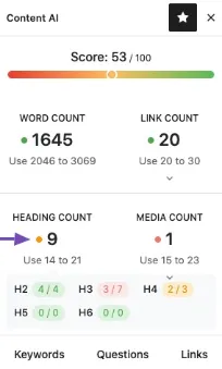 Impact Of AI On SEO | How Rank Math Content AI Can Help? 31 Rank Math Content AI Header Count Suggestion