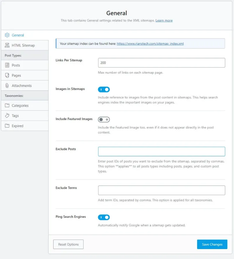 How to configure sitemaps using rank math