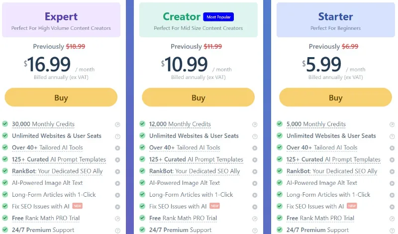 Rank Math Content AI Review : The Best AI Assistant 37 Rank Math Content AI Pricing