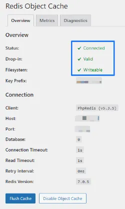 Redis Object Cache
