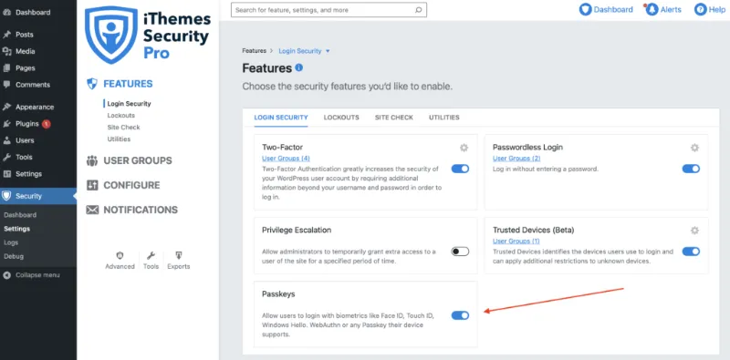 Enable WordPress Biometric Login Using iThemes Security Pro 5 WordPress Biometric Login