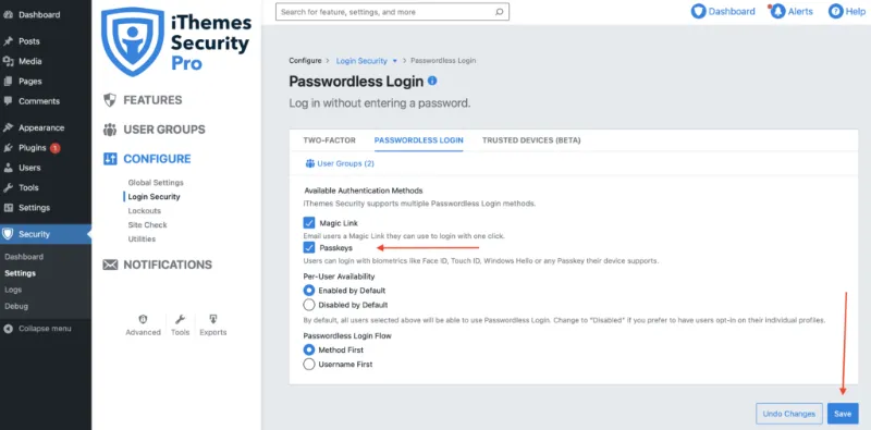 Enable WordPress Biometric Login Using iThemes Security Pro 6 WordPress Biometric Login
